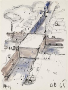 Claes Oldenburg, Proposed Monument for the Intersection of Canal Street and Broadway, N.Y.C, 1965.