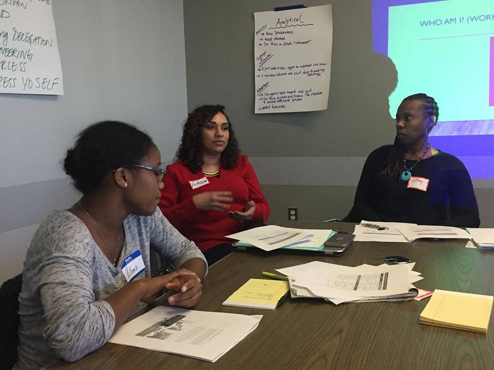 Participating in an Arts Administrators of Color Mentorship Program mentee session. 