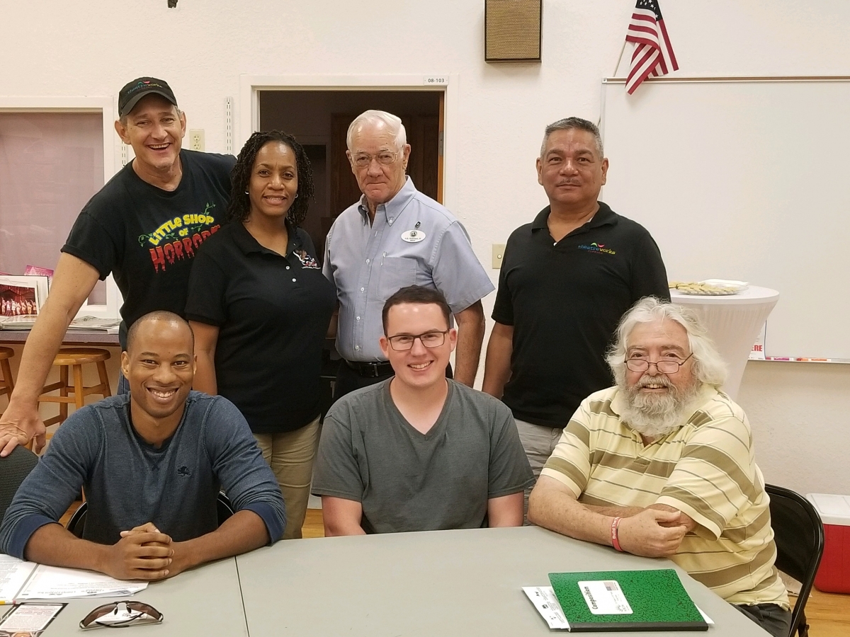 In the spirit of community, Scott. A. Cook, Artistic Producer/Director, and members of the Vet Voices inaugural group are pictured with Davenport, FL Mayor H.B. Robinson. Photo by Mark Graham, Vet Voices Associate Director. 