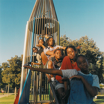 Kids enjoying the Rocketship, a sculpture that was once part of the play area of Virginia Ave Park before it was renovated in early 2000s.