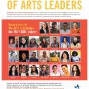 A thumbnail image of the 2021 DIAL ad with the bold headline 'Meet the next generation of arts leaders', followed by a grid of headshots of former interns.