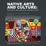Cover of the NACF convening report which includes a brightly colored abstract painting of a face.